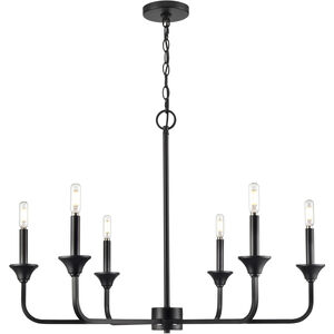 Herring 6 Light 32 inch Matte Black Chandelier Ceiling Light